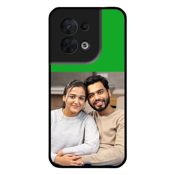 Oppo Reno 8 5G Personalized Glass Phone Case - Green Pattern Design