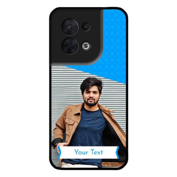 Oppo Reno 8 5G Photo Printing on Glass Case - Simple Blue Color Design