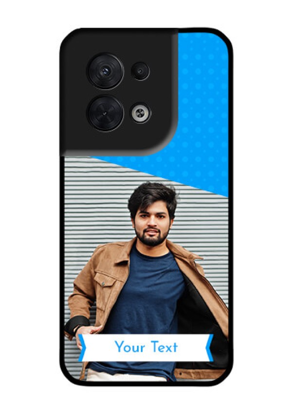 Oppo Reno 8 5G Photo Printing on Glass Case - Simple Blue Color Design