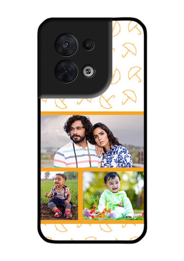 Oppo Reno 8 5G Custom Glass Mobile Case - Yellow Pattern Design