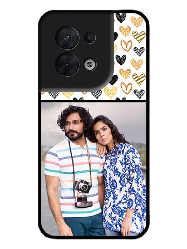 Custom Oppo Reno 8 5G Photo Printing on Glass Case - Love Symbol Design