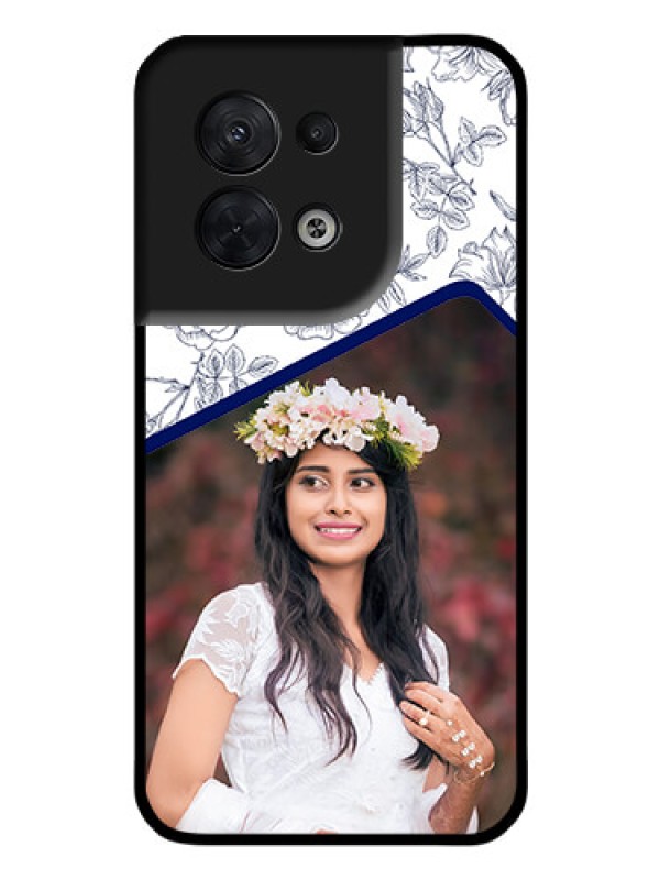 Custom Oppo Reno 8 5G Personalized Glass Phone Case - Premium Floral Design