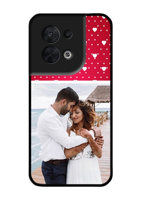 Oppo Reno 8 5G Photo Printing on Glass Case - Hearts Mobile Case Design