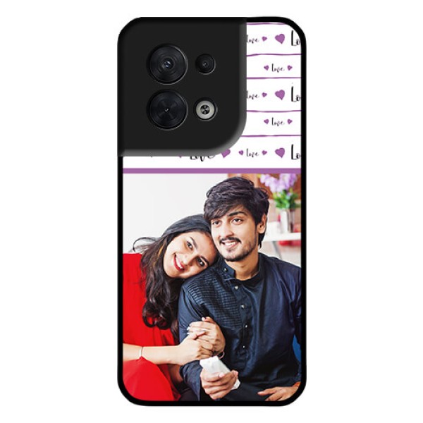 Oppo Reno 8 5G Custom Glass Mobile Case - Couples Heart Design