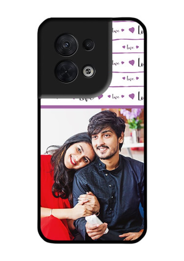Oppo Reno 8 5G Custom Glass Mobile Case - Couples Heart Design