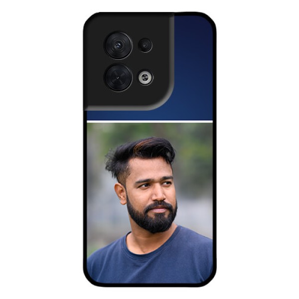 Oppo Reno 8 5G Personalized Glass Phone Case - Simple Royal Blue Design Oppo Reno 8 5G Personalized Glass Phone Case - Simple Royal Blue Design