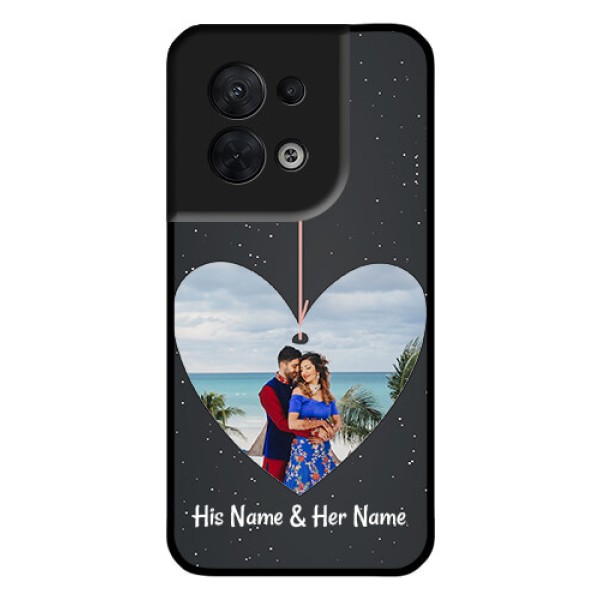Oppo Reno 8 5G Custom Glass Phone Case - Hanging Heart Design
