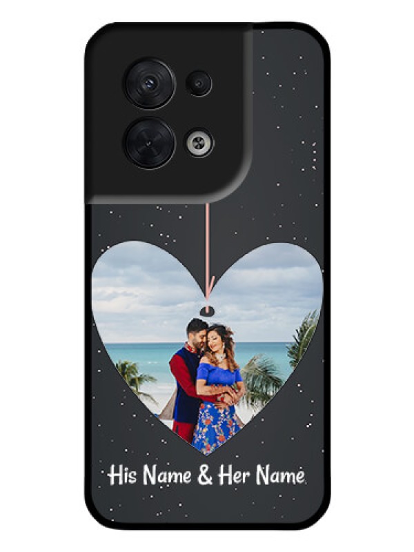 Custom Oppo Reno 8 5G Custom Glass Phone Case - Hanging Heart Design