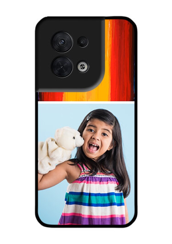 Oppo Reno 8 5G Personalized Glass Phone Case - Multi Color Design