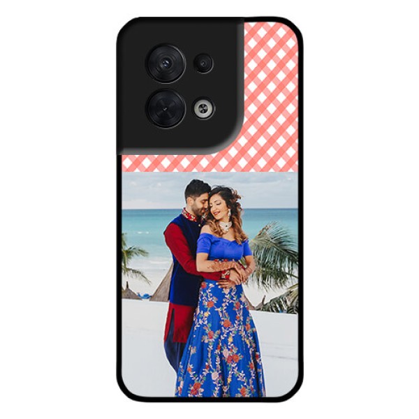 Oppo Reno 8 5G Personalized Glass Phone Case - Pink Pattern Design