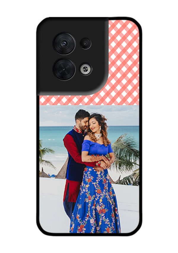 Oppo Reno 8 5G Personalized Glass Phone Case - Pink Pattern Design