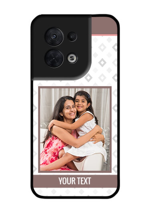 Oppo Reno 8 5G Photo Printing on Glass Case - Simple Diamond Design