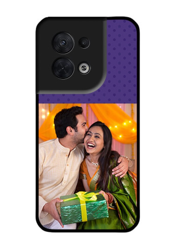 Oppo Reno 8 5G Personalized Glass Phone Case - Violet Pattern Design