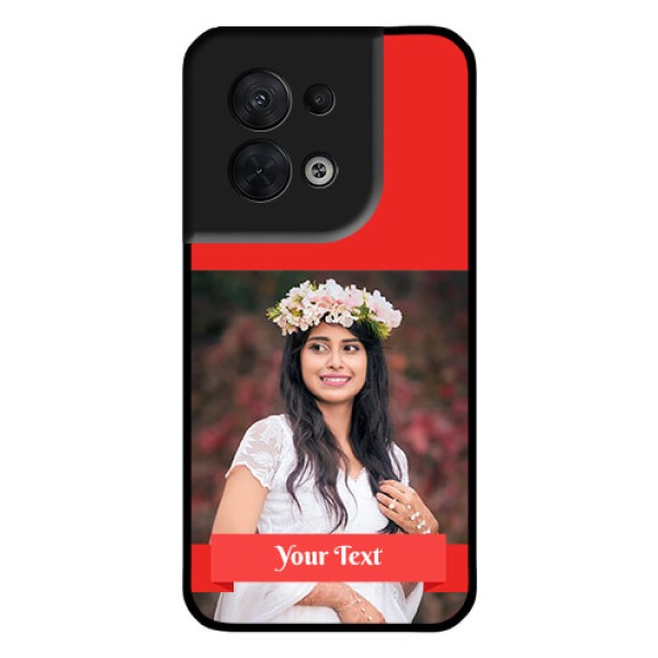 Oppo Reno 8 5G Custom Glass Phone Case - Simple Red Color Design