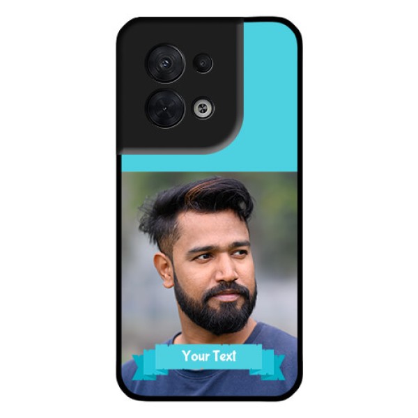 Oppo Reno 8 5G Personalized Glass Phone Case - Simple Blue Color Design Oppo Reno 8 5G Personalized Glass Phone Case - Simple Blue Color Design