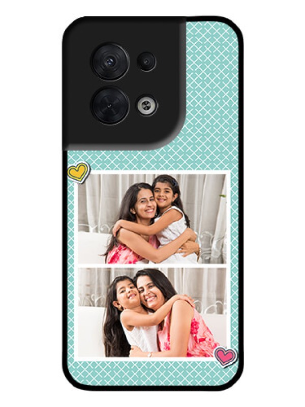 Custom Oppo Reno 8 5G Custom Glass Phone Case - 2 Image Holder with Pattern Design