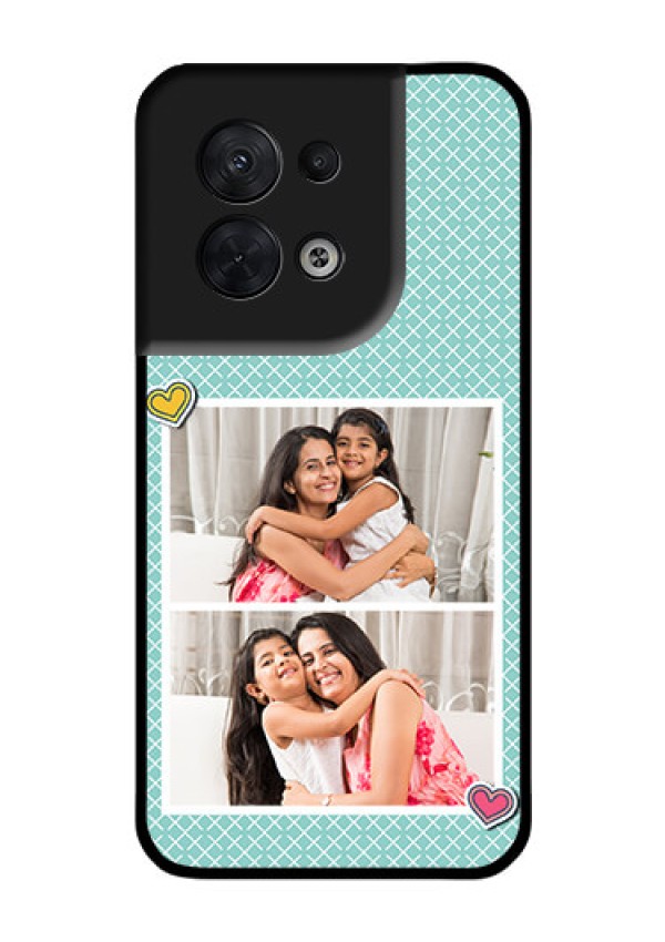 Oppo Reno 8 5G Custom Glass Phone Case - 2 Image Holder with Pattern Design