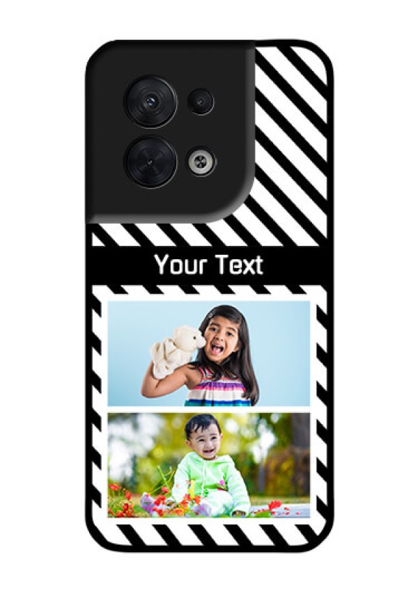 Oppo Reno 8 5G Photo Printing on Glass Case - Black And White Stripes Design
