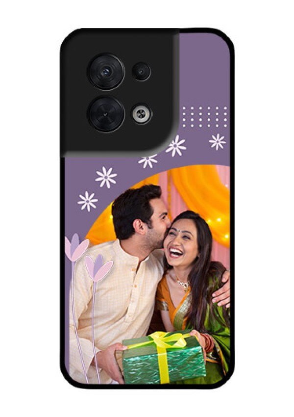 Oppo Reno 8 5G Custom Glass Mobile Case - Lavender flowers design