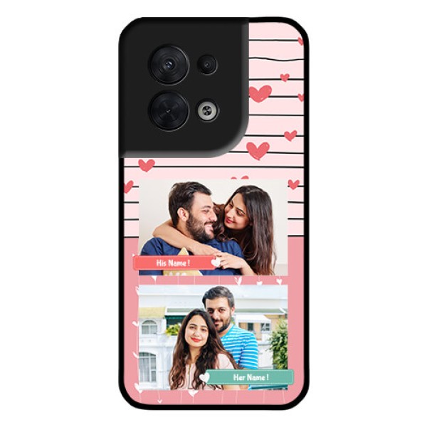 Oppo Reno 8 5G Custom Glass Mobile Case - Photo with Heart Design