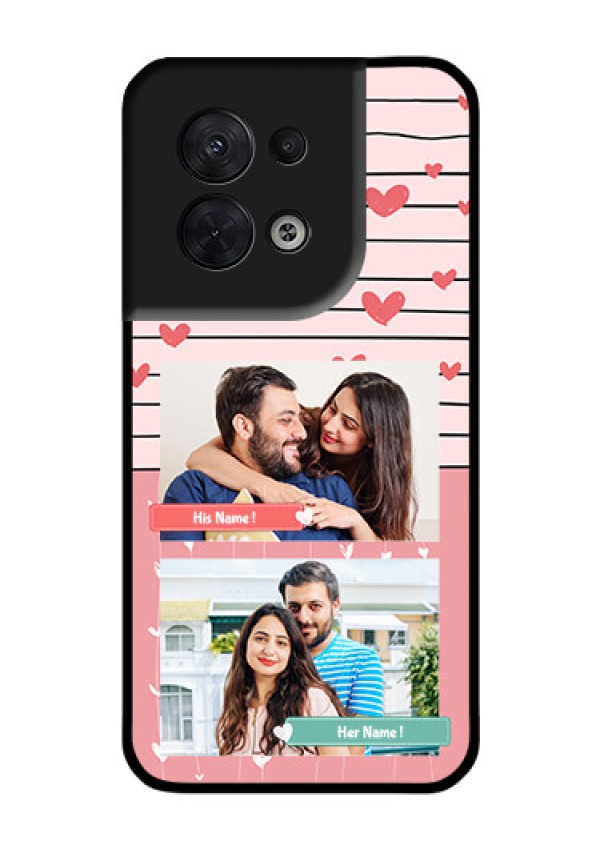 Oppo Reno 8 5G Custom Glass Mobile Case - Photo with Heart Design