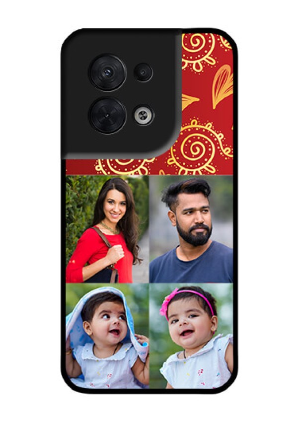 Oppo Reno 8 5G Photo Printing on Glass Case - 4 Image Traditional Design