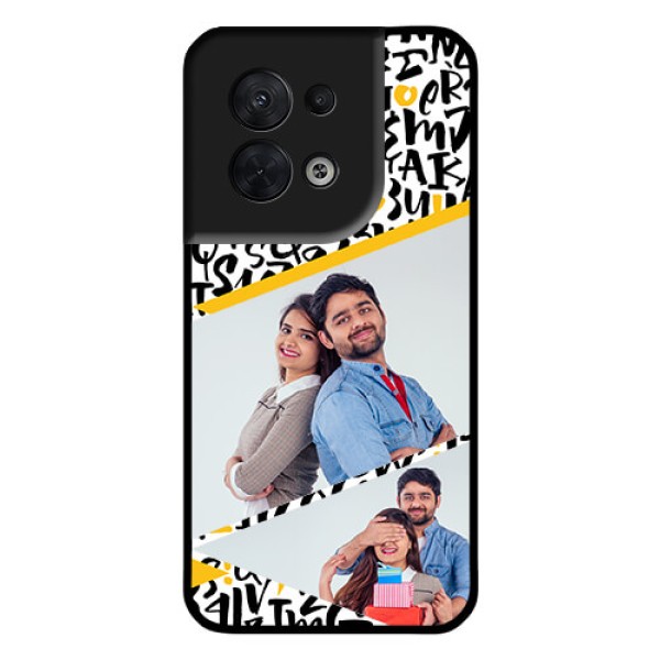 Oppo Reno 8 5G Custom Glass Mobile Case - Letters Pattern Design