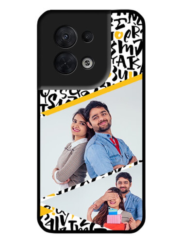 Custom Oppo Reno 8 5G Custom Glass Mobile Case - Letters Pattern Design