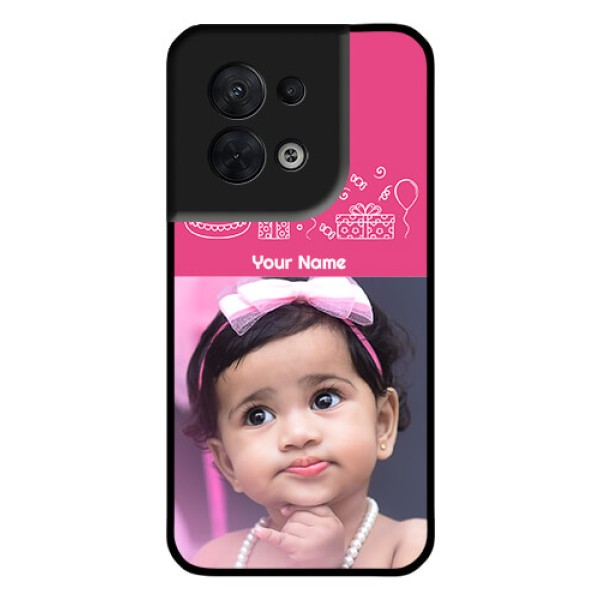 Oppo Reno 8 5G Photo Printing on Glass Case - with Birthday Line Art Design Oppo Reno 8 5G Photo Printing on Glass Case - with Birthday Line Art Design