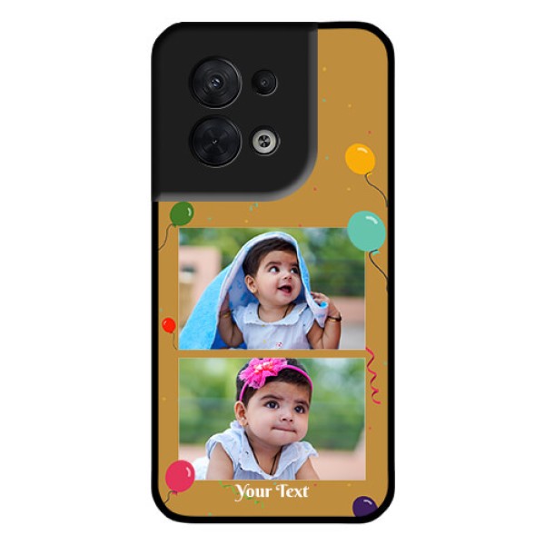 Oppo Reno 8 5G Personalized Glass Phone Case - Image Holder with Birthday Celebrations Design Oppo Reno 8 5G Personalized Glass Phone Case - Image Holder with Birthday Celebrations Design