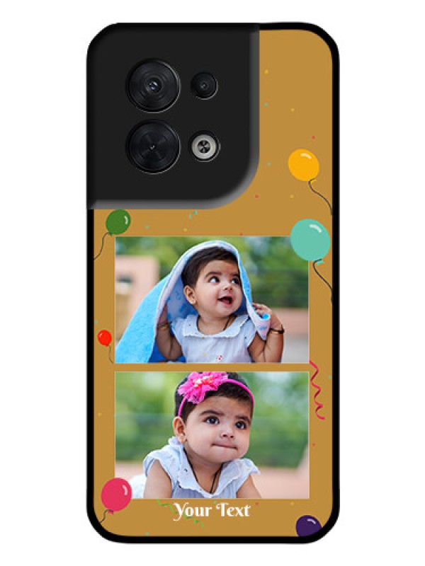 Custom Oppo Reno 8 5G Personalized Glass Phone Case - Image Holder with Birthday Celebrations Design