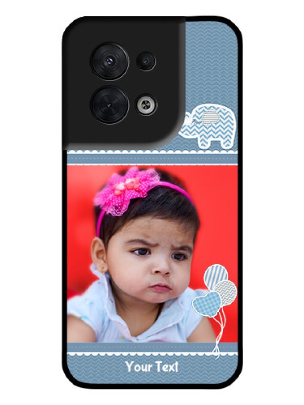 Custom Oppo Reno 8 5G Photo Printing on Glass Case - with Kids Pattern Design