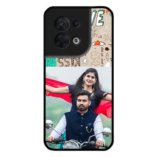 Oppo Reno 8 5G Custom Glass Phone Case - Love Doodle Pattern