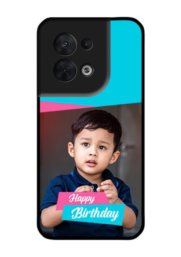 Oppo Reno 8 5G Personalized Glass Phone Case - Image Holder with 2 Color Design
