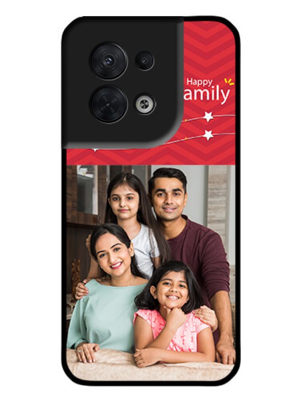 Custom Oppo Reno 8 5G Personalized Glass Phone Case - Happy Family Design