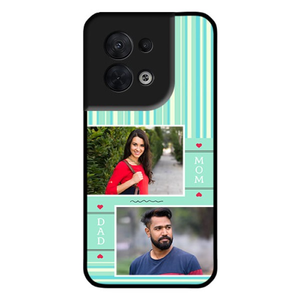 Oppo Reno 8 5G Custom Glass Phone Case - Mom & Dad Pic Design
