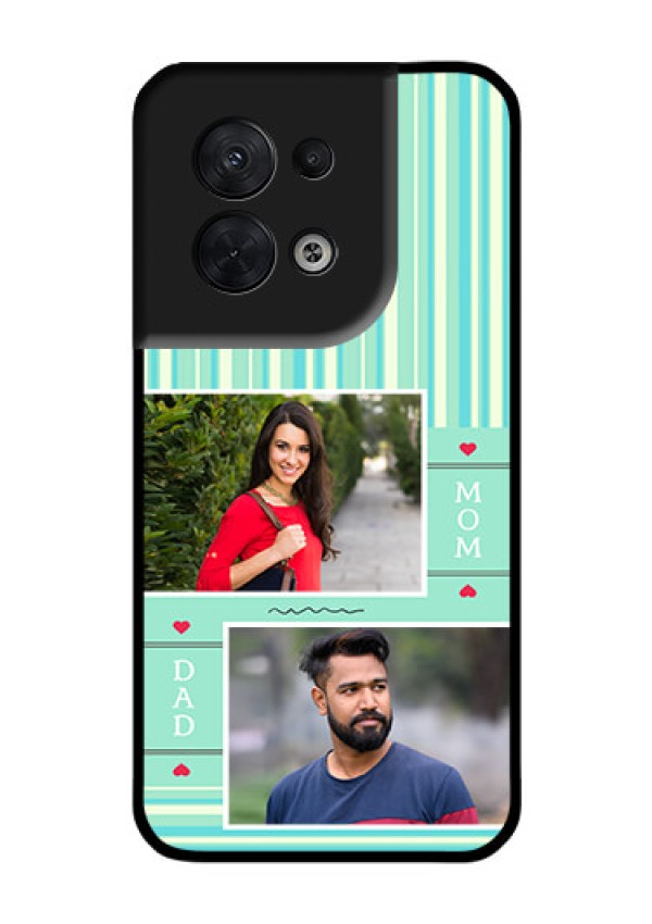 Oppo Reno 8 5G Custom Glass Phone Case - Mom & Dad Pic Design