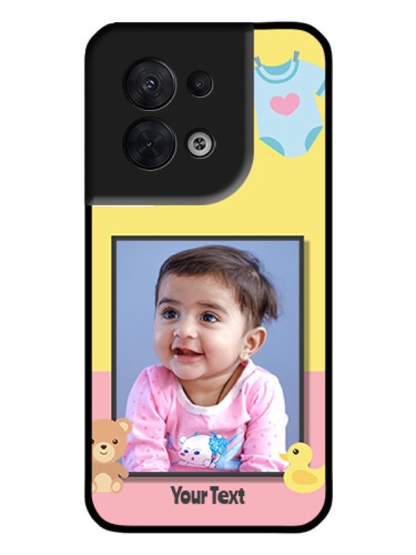 Custom Oppo Reno 8 5G Photo Printing on Glass Case - Kids 2 Color Design