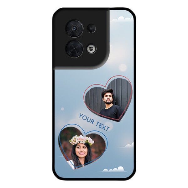 Oppo Reno 8 5G Custom Glass Mobile Case - Blue Color Couple Design