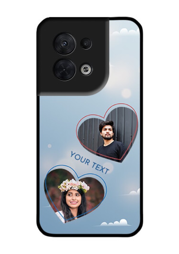 Oppo Reno 8 5G Custom Glass Mobile Case - Blue Color Couple Design