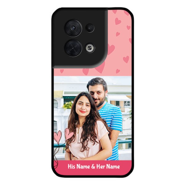 Oppo Reno 8 5G Personalized Glass Phone Case - Love Design Peach Color