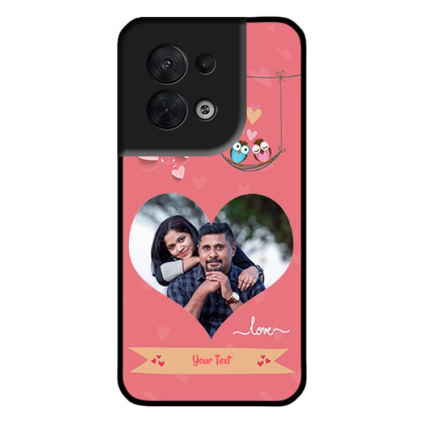 Oppo Reno 8 5G Personalized Glass Phone Case - Peach Color Love Design Oppo Reno 8 5G Personalized Glass Phone Case - Peach Color Love Design