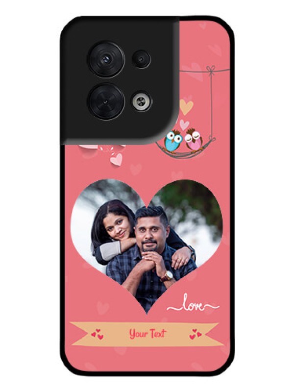 Custom Oppo Reno 8 5G Personalized Glass Phone Case - Peach Color Love Design