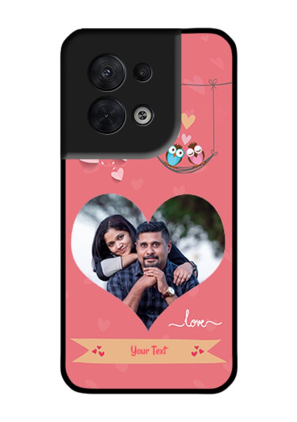 Oppo Reno 8 5G Personalized Glass Phone Case - Peach Color Love Design