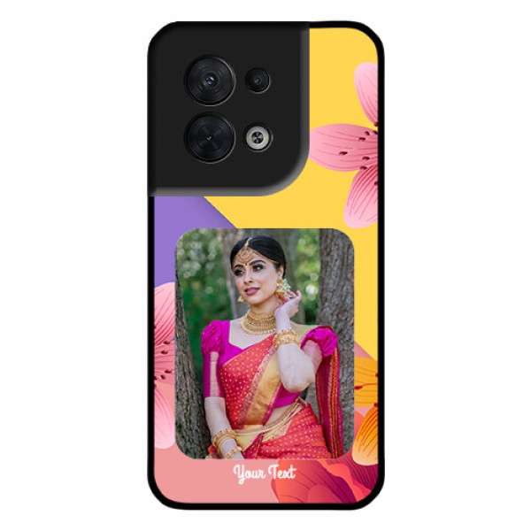 Oppo Reno 8 5G Custom Glass Mobile Case - 3 Image With Vintage Floral Design Oppo Reno 8 5G Custom Glass Mobile Case - 3 Image With Vintage Floral Design