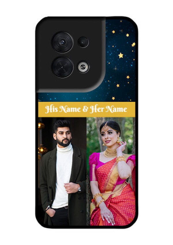 Oppo Reno 8 5G Custom Glass Phone Case - Galaxy Stars Backdrop Design