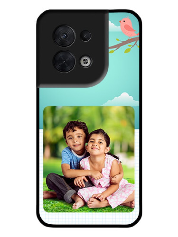 Custom Oppo Reno 8 5G Photo Printing on Glass Case - Doodle love Design