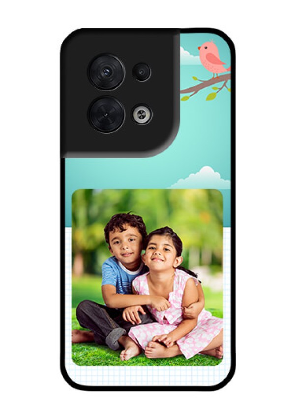 Oppo Reno 8 5G Photo Printing on Glass Case - Doodle love Design