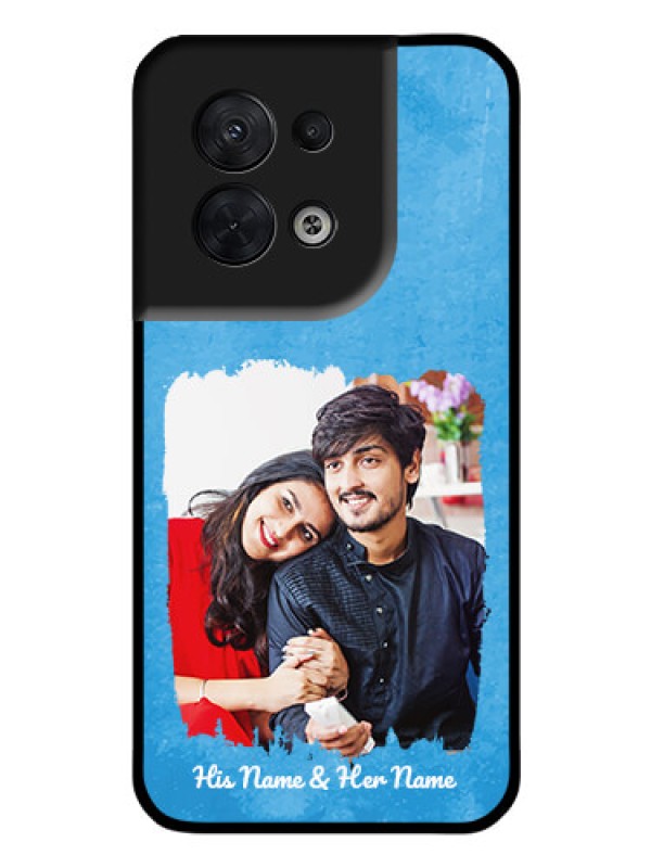 Custom Oppo Reno 8 5G Custom Glass Phone Case - Blue Color Vintage Design