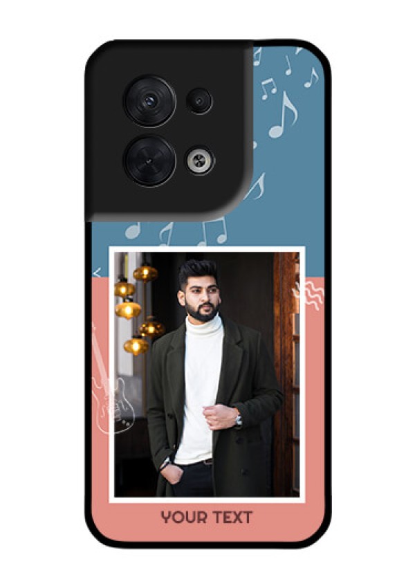 Oppo Reno 8 5G Photo Printing on Glass Case - with Color Musical Note Design